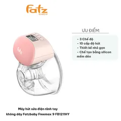 Máy Hút Sữa Điện Rảnh Tay Fatzbaby Freemax 9 FB1211HY - Không Dây, 3 Chế Độ, Công Nghệ Hút Hiện Đại, Tiện Lợi Cho Mẹ