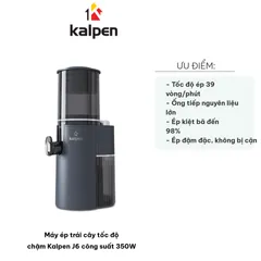 Máy Ép Trái Cây Tốc Độ Chậm Kalpen J6 350W - Ép Kiệt 98% Dinh Dưỡng, Thiết Kế Xoắn Ốc, Độ Ồn Thấp, Thích Hợp Cho Gia Đình