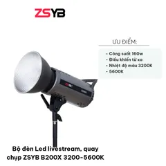 Bộ đèn Led Livestream ZSYB B200X 3200-5600K - Đèn Quay Chụp Chuyên Nghiệp, Hoàn Màu Cao, Điều Khiển Từ Xa