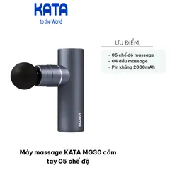 Máy massage cầm tay KATA MG30 - Thiết bị trị liệu 4 đầu massage, 5 chế độ, Pin 2000mAh, Giúp thư giãn cơ thể hiệu quả