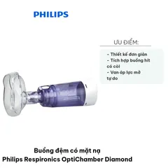 Buồng Đệm Có Mặt Nạ Philips Respironics OptiChamber Diamond - Thiết Bị Hỗ Trợ Hô Hấp Tiện Ích Cho Người Lớn Và Trẻ Em