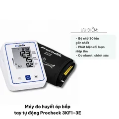 Máy Đo Huyết Áp Bắp Tay Tự Động Procheck 3KF1-3E - Thiết Kế Gọn Nhẹ, Đo Chính Xác Huyết Áp, Nhịp Tim Tự Động, Thông Minh