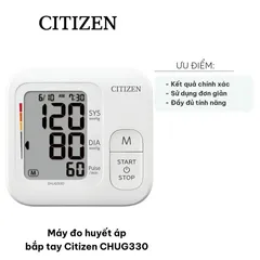 Máy Đo Huyết Áp Bắp Tay Citizen CHUG330 - Kỹ Thuật Cao, Kết Quả Chính Xác, Dễ Dàng Sử Dụng, Thích Hợp Cho Gia Đình