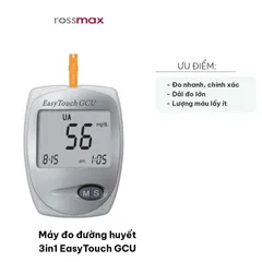 Máy Đo Đường Huyết 3in1 EasyTouch GCU - Kiểm Tra Đường Huyết, Mỡ Máu, và Axit Uric - Màn Hình Lớn, Chính Xác và Dễ Sử Dụng