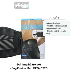 Đai Lưng Hỗ Trợ Cột Sống Eunice Med CPO-6223 - Giúp Giảm Đau Lưng, Bảo Vệ Lưng Tốt Nhất Với Thiết Kế Thoáng Khí, Chất Liệu Đẹp