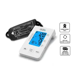 Máy Đo Huyết Áp Bắp Tay Tự Động Dr.Life DBP-6177 - Màn Hình Lớn, Cảnh Báo Nhịp Tim Bất Thường, Nguồn Pin AAA và Cổng USB