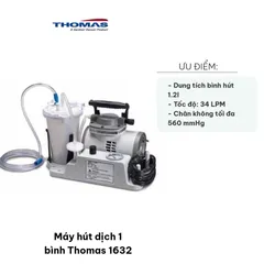 Máy Hút Dịch 1 Bình Thomas 1632 - Thiết Bị Y Tế Chuyên Dụng Hút Dịch Sau Phẫu Thuật, Gọn Nhẹ, Chất Lượng Cao