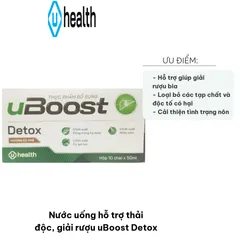 Nước uống giải rượu uBoost Detox - Thải độc thiên nhiên, hỗ trợ bảo vệ gan, giảm mệt mỏi, phục hồi sức khỏe hiệu quả 50ml x 10 chai