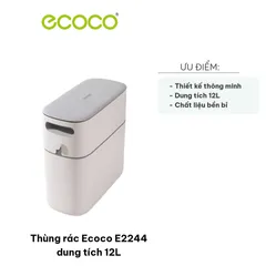 Thùng rác Ecoco E2244 12L - Thiết kế thông minh, nhấn mở tiện lợi cho nhà bếp, phòng tắm và văn phòng - Chất liệu nhựa ABS cao cấp