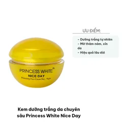 Kem Dưỡng Trắng Da Chuyên Sâu Princess White Nice Day - Dưỡng Ẩm, Làm Mờ Nám, Chống Nẵng SPF45, Phục Hồi Da Khỏe Mạnh