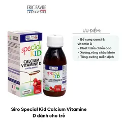 Siro Bổ Sung Canxi và Vitamin D Cho Trẻ Em - Hỗ Trợ Phát Triển Chiều Cao và Xương Chắc Khỏe - Eric Favre 125ml