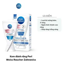 Kem đánh răng Perl Weiss Raucher Zahnweiss - Đặc biệt cho người hút thuốc, làm sạch và trắng răng, ngăn ngừa ố vàng, hương thơm dễ chịu