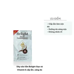 Dây Sữa Tắm Belight Gạo & Vitamin E - Dưỡng Ẩm, Làm Sáng Da, Hương Thơm Dịu Nhẹ, Chiết Xuất Thiên Nhiên, Dành Cho Mọi Loại Da