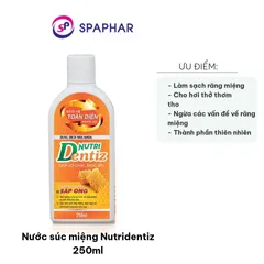Nước Súc Miệng Nutridentiz 250ml - Chiết Xuất Từ Thiên Nhiên, Ngăn Ngừa Vấn Đề Răng Miệng, Giúp Hơi Thở Thơm Tho