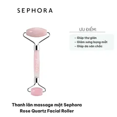 Thanh lăn massage mặt Sephora Rose Quartz Facial Roller - Giảm bọng mắt, làm săn chắc da, hỗ trợ hấp thụ dưỡng chất cho làn da tươi trẻ.