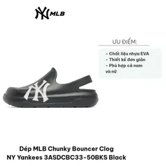 Dép Clog MLB Chunky Bouncer NY Yankees 3ASDCBC33-50BKS Đen - Thời Trang Đường Phố Độc Đáo cho Fan Bóng Chày
