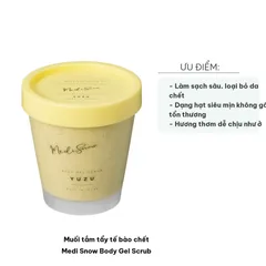 Muối Tắm Tẩy Tế Bào Chết Medi Snow Body Gel Scrub Hương Cam Yuzu & Matcha - Dưỡng Da Tự Nhiên, Làm Sáng Da Mịn Màng