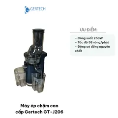 Máy Ép Chậm Gertech GT-J206 - Công Suất 250W, Ép Nước Rau Củ, Trái Cây, Ngũ Cốc - Dễ Sử Dụng, Bảo Quản Dưỡng Chất Tối Ưu