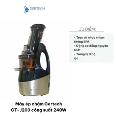 Máy Ép Chậm Gertech GT-J203 - Công Suất 240W, Tốc Độ 65 RPM, Giữ Dưỡng Chất - Thiết Bị Nhà Bếp Hoàn Hảo