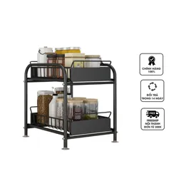 Kệ Ngăn Kéo Trượt 2 Tầng Đa Năng Để Bàn Nhà Bếp Nhật Bản - Thiết Kế Hiện Đại Cho Không Gian Gọn Gàng, Chịu Lực Tốt