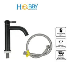 Vòi xả chậu lavabo lạnh inox 304 HOBBY HOME DECOR LBL3D - Kiểu dáng cổ điển, chất liệu inox đen sang trọng, tiết kiệm nước