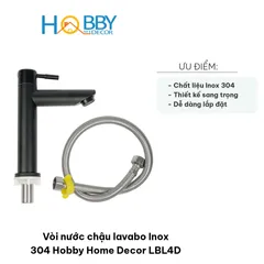Vòi Nước Chậu Lavabo Inox 304 Cao Cấp - Thiết Kế Hiện Đại Đen - Bảo Hành 12 Tháng, Phù Hợp Nhiều Phong Cách Nội Thất