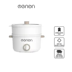 Nồi điện đa năng OENON 2.5L với khay hấp, chống dính, nhiều chức năng nấu như lẩu, hấp, chiên - Giải pháp hoàn hảo cho bữa ăn tiện lợi.