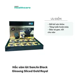 Hắc Sâm Lát SamJin Black Ginseng Sliced Gold Royal - Nhân Sâm Hàn Quốc Giàu Saponin Tăng Cường Sức Khỏe 200g