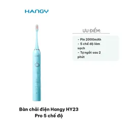 Bàn Chải Điện Hangy HY23 Pro - 5 Chế Độ, Chống Nước IPX7, Cáp Sạc Type C, Pin 2000mAh, Chăm Sóc Răng Miệng Hiện Đại