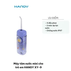 Máy Tăm Nước Mini Cho Trẻ Em HANGY XY-9 - Thiết Kế Đầu Xịt Nhỏ, 4 Đầu Phun, Dung Tích 130ml, 2 Chế Độ Vệ Sinh Răng Miệng