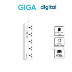 Ổ Cắm Điện Giga Electric GS-C5614 - 5 Cổng Tiêu Chuẩn & 6 Cổng USB Sạc Nhanh - Thiết Bị Gia Đình Thông Minh An Toàn Cho Trẻ Em