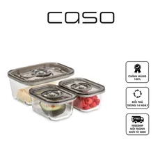 Bộ Hộp Thủy Tinh Hút Chân Không Caso 1197 VacuBoxx ES - Bảo Quản Thực Phẩm An Toàn, BPA Free, Tiết Kiệm Không Gian
