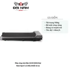 Máy Chạy Bộ Điện Tử HC3002 Đại Nam Sport - Điều Khiển Từ Xa, Tốc Độ 1-6km/h, Tải Trọng 110kg, Thiết Kế Nhỏ Gọn, Thể Thao Tại Nhà