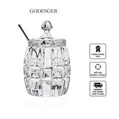 Hũ Đựng Gia Vị Godinger Bằng Pha Lê Kèm Thìa - Thiết Kế Tinh Tế, Độ Chịu Lực Tốt, Phù Hợp Để Bày Trên Bàn Tiệc
