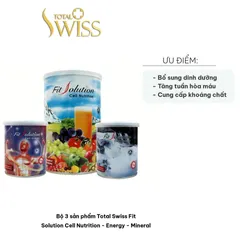 Bộ 3 Sản Phẩm Total Swiss Fit Solution - Dinh Dưỡng Tế Bào Năng Lượng & Khoáng Chất - Hỗ Trợ Sức Khỏe Tối Ưu Từ Thụy Sĩ