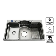 Chậu Rửa Bát Inox Faster FS 7848 HMS - Sang Trọng, Hiện Đại, 1 Hố Rộng, Chất Liệu Inox 304 Chịu Va Đập, Tiện Lợi Vệ Sinh