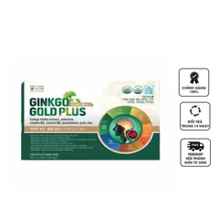 Viên Uống Hỗ Trợ Não Bộ Ginkgo Gold Plus - Chiết Xuất Bạch Quả Hàn Quốc, Tăng Cường Trí Nhớ và Tuần Hoàn Máu, Hộp 120 Viên
