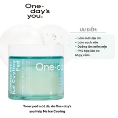 Toner Pad Mát Dịu Da One-day's You Help Me Ice Cooling - Giảm Sưng, Cung Cấp Vitamin, Phù Hợp Với Da Nhạy Cảm, 80 Miếng