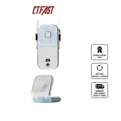 Quạt mini tích điện cầm tay CTFAST F30 Pro - Thiết kế 3 trong 1, 4 tốc độ, sạc USB, bền bỉ, tiện lợi cho mùa hè nóng bức