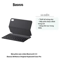 Bàn Phím Nam Châm Bluetooth 5.3 Baseus Brilliance - Keyboard Case Pro Dành Cho iPad, Mỏng Nhẹ, Pin 150h, Thiết Kế Tiện Dụng