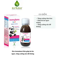 Siro Immukans Kids 150ml - Hỗ Trợ Tăng Cường Sức Đề Kháng và Tiêu Hóa Cho Trẻ - Hương Vị Trái Cây Ngon Miệng
