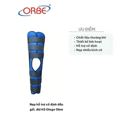 Nẹp Hỗ Trợ Cố Định Đầu Gối Đùi H3 Olego Obre - Chất Liệu Cotton Thoáng Khí, Linh Hoạt Cho Mọi Lứa Tuổi