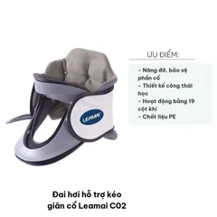 Đai Hơi Kéo Giãn Cổ Leamai C02 - Thiết Bị Chăm Sóc Sức Khỏe Hỗ Trợ Phục Hồi Cột Sống Cổ, Giảm Đau Hiệu Quả
