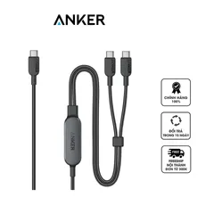 Cáp Sạc Nhanh 2in1 Anker A8895 USB C to USB C 140W - Dài 1.2m, Chống Rối, Sạc Đa Thiết Bị, Phù Hợp Cho Chuyến Đi Xa