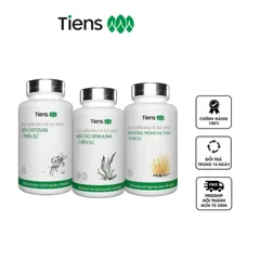 Bộ 3 Sản Phẩm Hỗ Trợ Tăng Cường Miễn Dịch Tiens - Viên Uống Đông Trùng Hạ Thảo, Chitosan và Tảo Spirulina - Bổ Sung Dưỡng Chất Cho Sức Khỏe