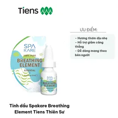 Tinh Dầu Spakare Breathing Element Tiens Thiên Sư - 10ml Dưỡng Da Tự Nhiên, Cấp Ẩm, Thư Giãn, Hỗ Trợ Giảm Căng Thẳng