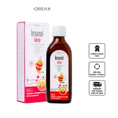 Siro Tăng Cường Miễn Dịch Cho Trẻ Imunol Syrup Orzax - Hỗ Trợ Betaglucan, Vitamin C, Kẽm, Dễ Uống Cho Bé từ 1 Tuổi