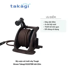 Bộ Cuộn Vòi Tưới Cây Takagi R220TBR Dài 20m - 4 Chế Độ Tưới Dễ Dàng, Tiết Kiệm Nước, Cải Thiện Vườn Tươi Tắn