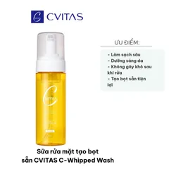 Sữa Rửa Mặt Tạo Bọt Sẵn CVITAS C-Whipped Wash 150g - Sạch Sâu, Giúp Làn Da Tươi Tắn Với Vitamin C, Phù Hợp Mọi Loại Da