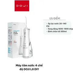 Máy Tăm Nước DOJI L8 DIY - 4 Chế Độ, Áp Lực Nước 20-140 PSI, Chống Nước IPX7, Thích Hợp Cho Người Niềng Răng và Vệ Sinh Răng Miệng